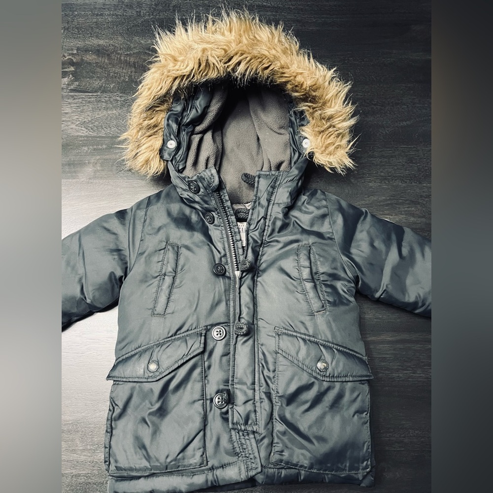 GAP Toddler Black Winter Coat Size 18-24 Months